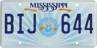 MS license plate BIJ644
