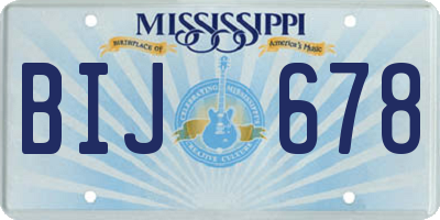 MS license plate BIJ678