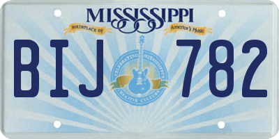 MS license plate BIJ782