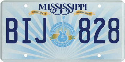 MS license plate BIJ828