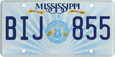 MS license plate BIJ855