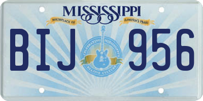 MS license plate BIJ956