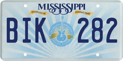 MS license plate BIK282