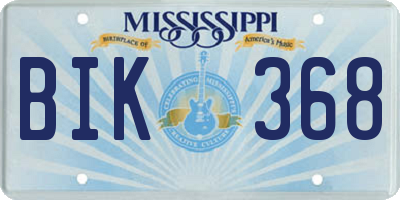 MS license plate BIK368