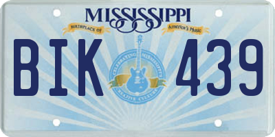 MS license plate BIK439