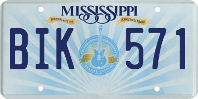 MS license plate BIK571