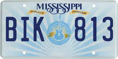 MS license plate BIK813