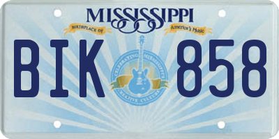 MS license plate BIK858