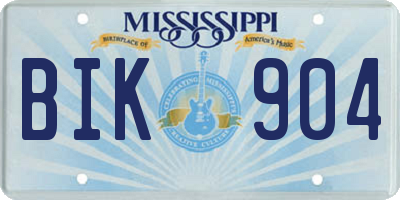 MS license plate BIK904