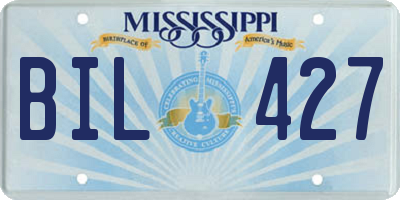 MS license plate BIL427