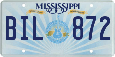 MS license plate BIL872