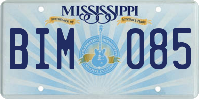 MS license plate BIM085