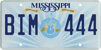 MS license plate BIM444