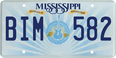 MS license plate BIM582