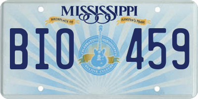 MS license plate BIO459