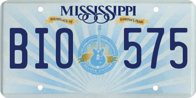 MS license plate BIO575