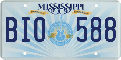 MS license plate BIO588