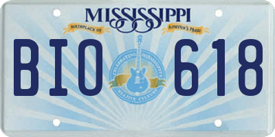 MS license plate BIO618