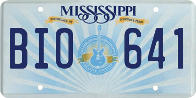 MS license plate BIO641