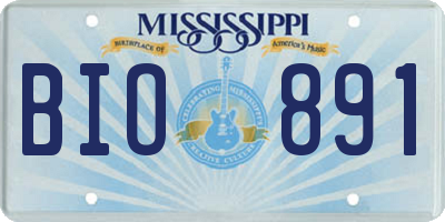 MS license plate BIO891