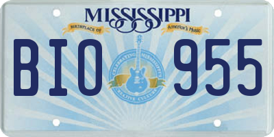 MS license plate BIO955