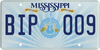 MS license plate BIP009