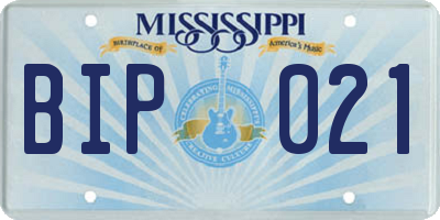 MS license plate BIP021