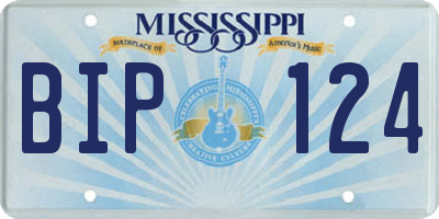 MS license plate BIP124