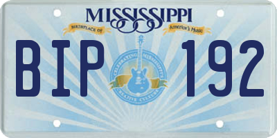 MS license plate BIP192