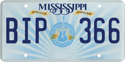 MS license plate BIP366