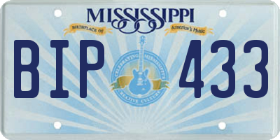 MS license plate BIP433