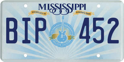 MS license plate BIP452
