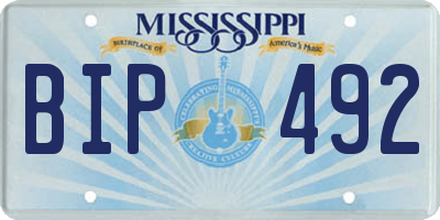 MS license plate BIP492