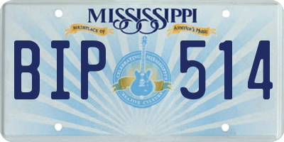 MS license plate BIP514