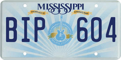 MS license plate BIP604