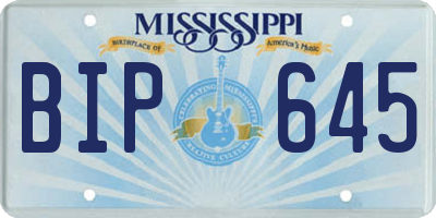 MS license plate BIP645