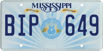 MS license plate BIP649