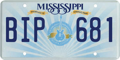 MS license plate BIP681