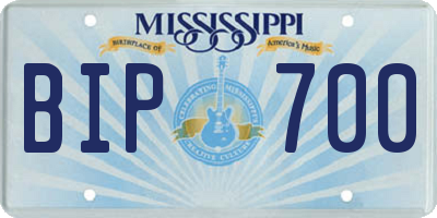 MS license plate BIP700