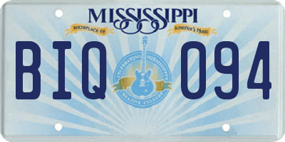 MS license plate BIQ094