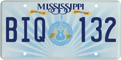 MS license plate BIQ132