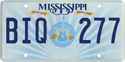 MS license plate BIQ277