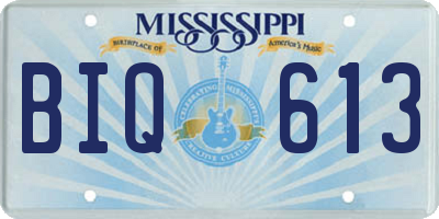 MS license plate BIQ613