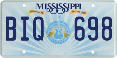 MS license plate BIQ698
