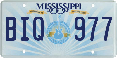 MS license plate BIQ977