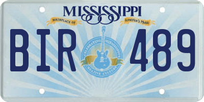 MS license plate BIR489