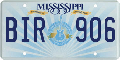 MS license plate BIR906