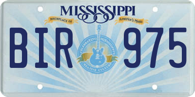 MS license plate BIR975