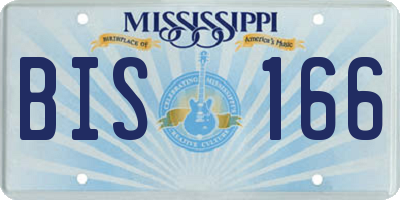 MS license plate BIS166