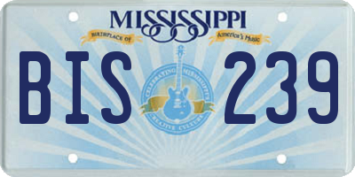 MS license plate BIS239